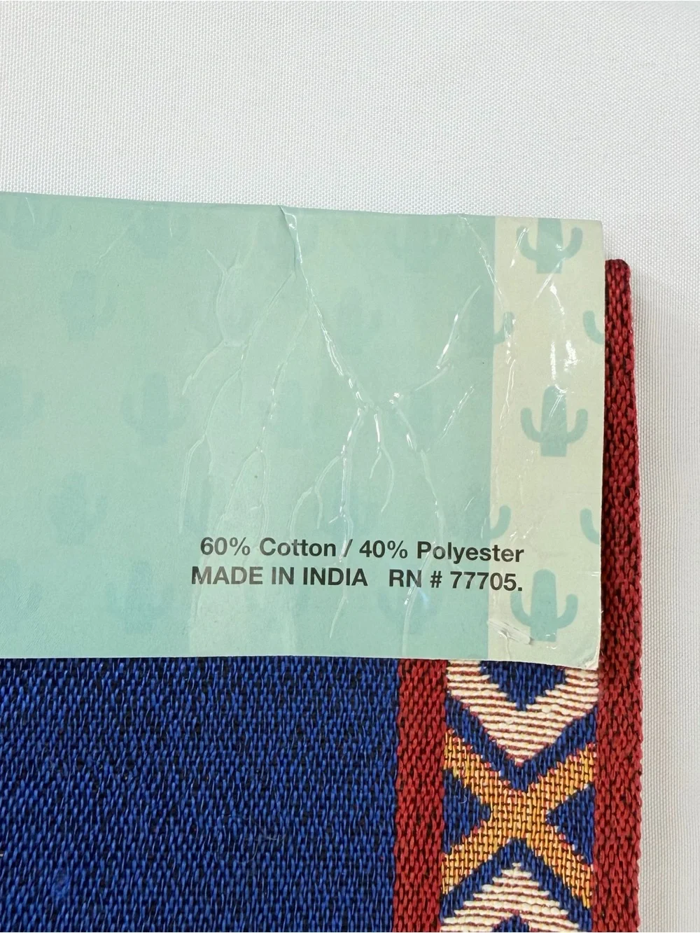 Sonoran Souvenirs Blue Red Southwest Table Runner 13” x 72” NEW